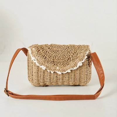 SS Collection Tan Sling Bag Handicraft Jute HandBag Reusable Durable and Stylish Tote Handbag for Women