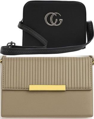 Yari Black, Brown, Brown Sling Bag Stylish Forever Young Sling Bag For Women And Girls(Pack of 2)