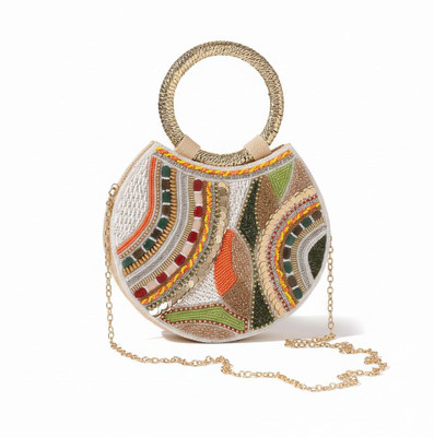 PQN PARTY QUEEN Multicolor Hand-held Bag Shell Handle Metal Puarse