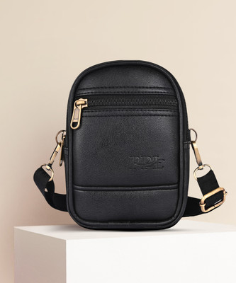 Pramadda Pure Luxury Black Sling Bag Trendy Leather Sling Bag For women Stylish Mobile Side Crossbody Gift For Women