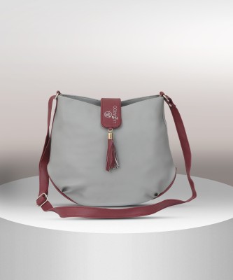 Lazzaroo Grey, Maroon Sling Bag Divine BAG