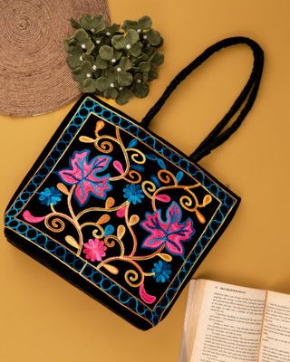 SWIFT STYLES Multicolor Sling Bag Women's Kashmiri Handmade Flower Embroidery Regular multy Tote Bag