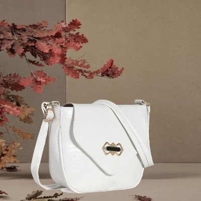 Nariox White Sling Bag Elegant Stylish Women Slingbags