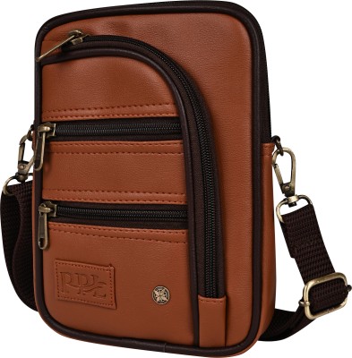 Pramadda Pure Luxury Tan Sling Bag Trendy Leather Sling Bag For Men Side Crossbody Mobile Bag for men Travel