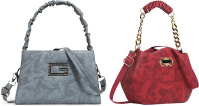 Zaxcer Grey, Maroon Sling Bag Beautiful Sling Bags for women and girls(Pack of 2)