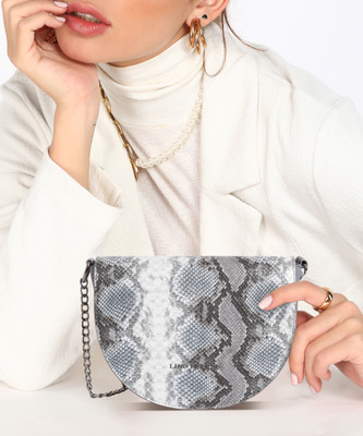 LINO PERROS Grey Sling Bag Grey Shoulder Bag