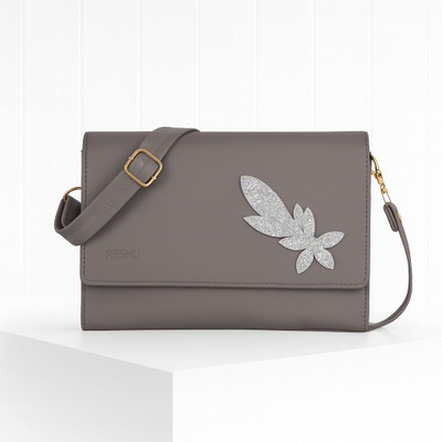 Reshu Grey Sling Bag women,s sling cross-body bags with adjustable shoulder straps and 4 pocket |