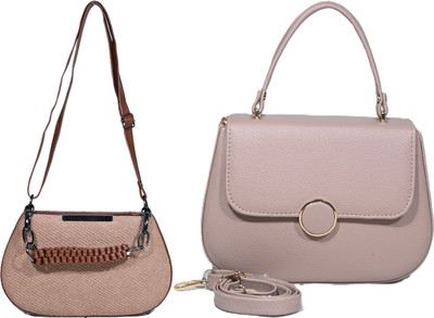 Despacito Brown, Beige Sling Bag Elegant sling bag(Pack of 2)