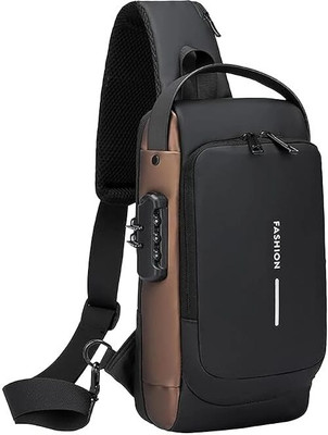 Donda Impex Black, Gold Shoulder Bag , Anti Theft Unisex Waterproof Side Bag