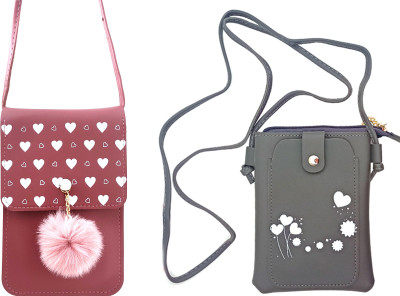 Mahabal Pink Sling Bag dual mobile sling bag(Pack of 2)