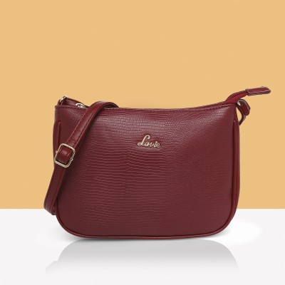 LAVIE Maroon Sling Bag Liz Keg HZ Top Zip Sling Bag