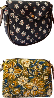 CRAFTWELL Multicolor Sling Bag Stylish New Trendy Unique Classy Design Shoulder Crossbody Sling Bag For Women(Pack of 2)