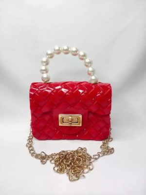 poojafashion Red Sling Bag Mini Clutch Jelly Flap Small Handbag