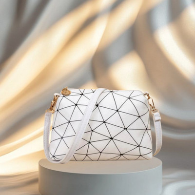 LIKE STYLE White Sling Bag Trendy Sling Bags with Bold Prints