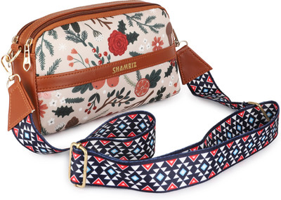 SHAMRIZ Beige Sling Bag & Girls Side Print Sling Bag|One Side Sling|Shoulder Sling Bag|Crossbody Bag