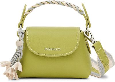 Miraggio Green Sling Bag Mini Top Handle Handbag With Detachable Crossbody Strap