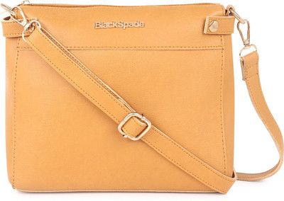 black spade Yellow Sling Bag Structured Solid Sling Bag- Extra Spacious Sling