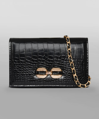 ACCESSORIZE LONDON Black Sling Bag Women'S Chain Snaffle Party Bag