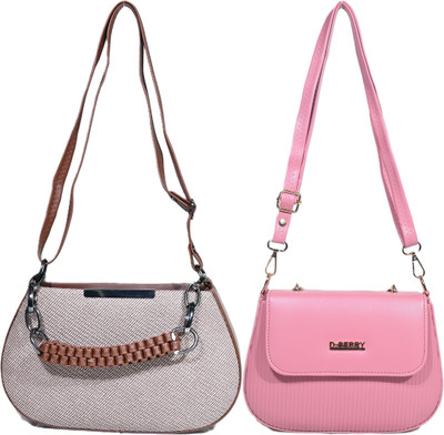 Despacito Pink, Silver Sling Bag Girls sling bag(Pack of 2)