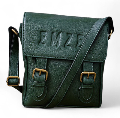 EMZEE Green Sling Bag Leather Sling Bag
