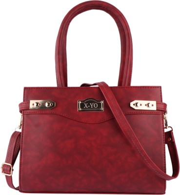 X-YO Maroon Hand-held Bag 009-XYO-SIDE(FITNG)-HANDBAGS(MEHROON)