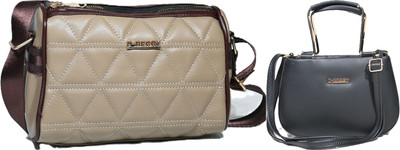 Despacito Black, Khaki Sling Bag DESP21-757-Black(Pack of 2)