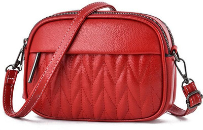SYGA Red Sling Bag Women Small Bag Cross-Border Foreign Diamond Shoulder Bag(Red)