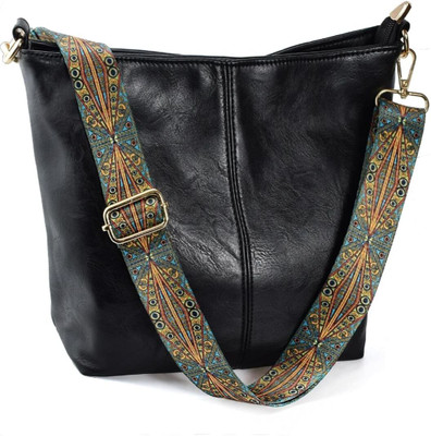 Ardan Black Sling Bag Vegan Leather/Cross-Body Bag for Girls & Women