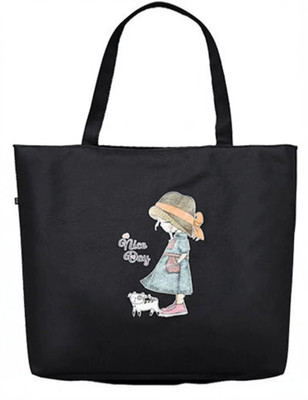 HSR Black Tote For Women Girls Canvas Hand Zipper Large Fashion All Usable