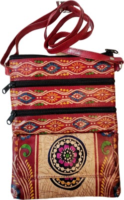 CLASSIQUE Red Sling Bag Shantiniketan Batik Print Sling Bag