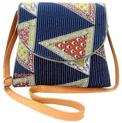 PRIYANSHI HANDICRAFT Blue Sling Bag ikkatbag