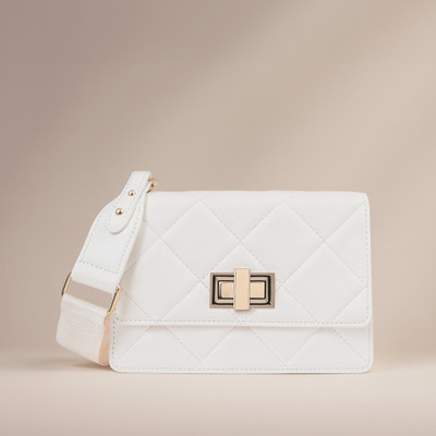 LINO PERROS White Sling Bag Mini Twisted Shoulder Bag