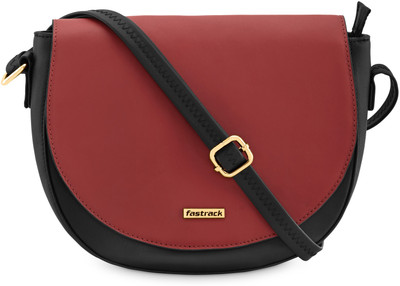 Fastrack Red, Black Sling Bag Color Blocked
