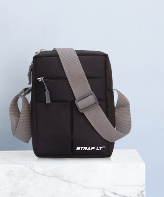 Straplt Black Sling Bag Cross Body Messenger Sling Bag for Men & Women Messenger Bag