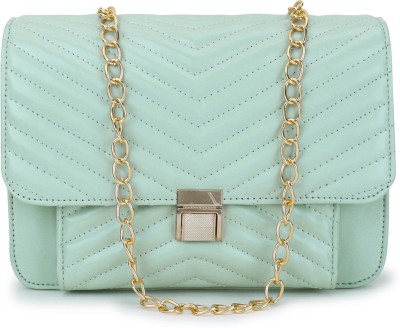 SPICE ART Green Sling Bag Envelope Quilted PU Slingbag, latest Party Chain Crossbody bag for Women & Girls