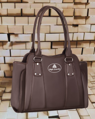 High Gravity Brown Shoulder Bag Women Stylish Trendy Collage Casual Formal Office Handbags Shopping Bags