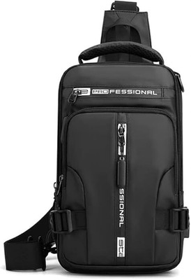 Swashtkon Black Shoulder Bag | Pro Series Smart Tech Anti-Theft Backpack Waterproof With USB Port|