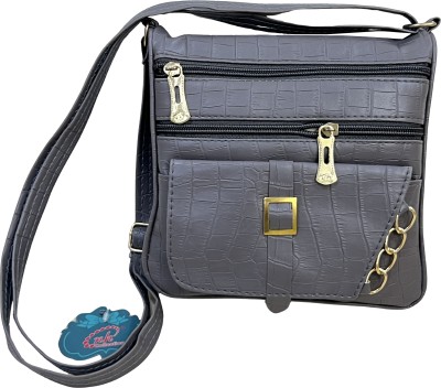 Nesh Global Grey Sling Bag Multi Pocket Crossbody Sling Bag for Women