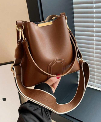 accomade Brown Sling Bag Perfect Companion: A PU Leather Women's Handbag with Two Handles & 1 Compartment