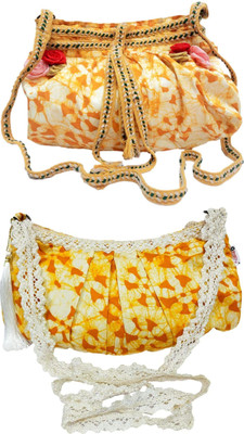 athizay Green, Red, Yellow, White Sling Bag Sling bags for women print Cross body bags(Pack of 2)