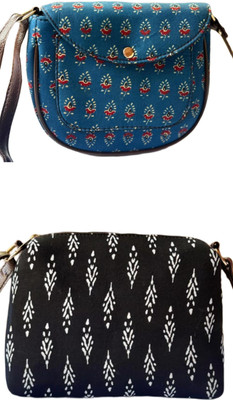 CRAFTWELL Multicolor Sling Bag Stylish New Trendy Unique Classy Design Shoulder Crossbody Sling Bag For Women(Pack of 2)