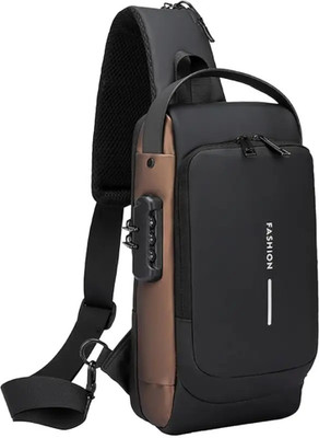 OUTLET Black Shoulder Bag Stylish Crossbody Sling Bag with USB Charging Port & Secure Locking System
