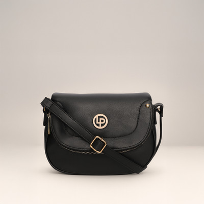 LINO PERROS Black Shoulder Bag Womens Black Leatherette Hand Bag