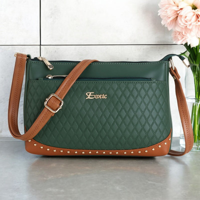 Exotic Green Sling Bag Studded Sling bag