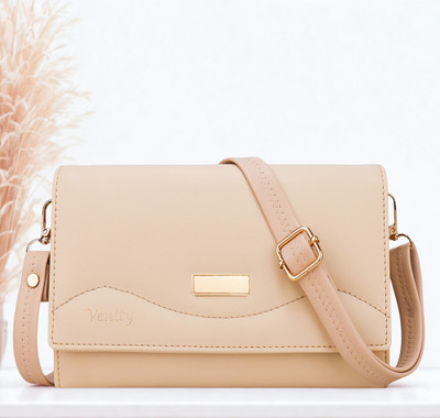 VITON Yellow Sling Bag The LuxeGrain Adjustable Sling - Premium PU Leather with Dual Zipper Compartment