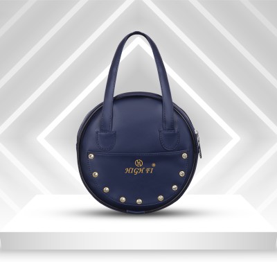 HIGHFI Blue Sling Bag - Medium Gorgeous Fancy Round Shape Handle Bag With 2 Compartment & 2 Pocket