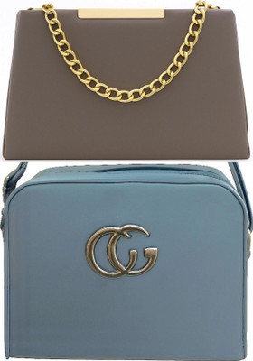 Yari Beige, Blue, Blue Sling Bag Stylish Forever Young Sling Bag For Women And Girls(Pack of 2)