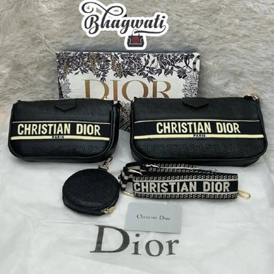 Bhagwati Black Sling Bag BROWN BELT SLING BAG
