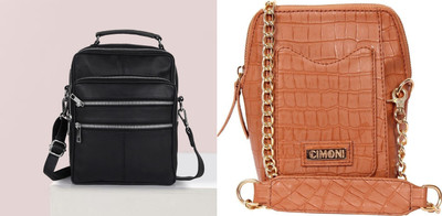 CIMONI Black, Brown Sling Bag Classy Shoulder Trendy Crossbody Hobo Daytrip Unisex Side Sling Bag(Pack of 2)