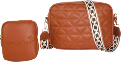 I Define You Tan Shoulder Bag IDYFUSA3(Pack of 2)